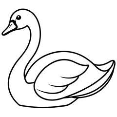 Elegant Swan in One-Line Vector Design