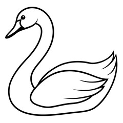 Elegant Swan in One-Line Vector Design