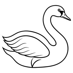 Elegant Swan in One-Line Vector Design