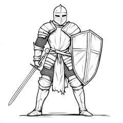 Obraz premium Ancient Knight Coloring
