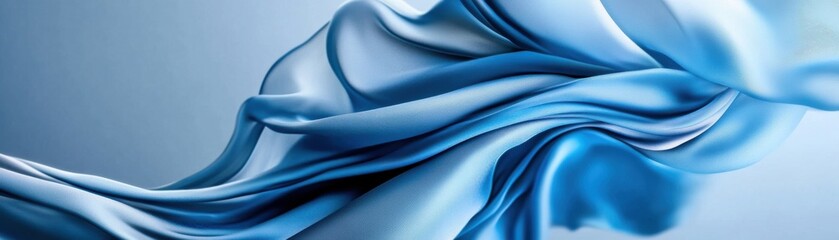 Obraz premium A blue fabric with a wave pattern
