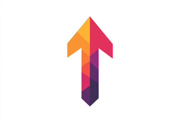 Simple Flat Color Vector Art of an Upward-Pointing Arrow on White Background