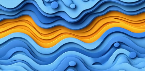 Obraz premium Abstract Blue and Orange Wavy Background Texture