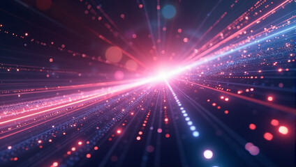 Fototapeta premium Glowing Pink Blue Light Streaks