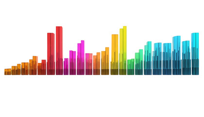 Colorful 3D equalizer bars in different color patterns music sound png