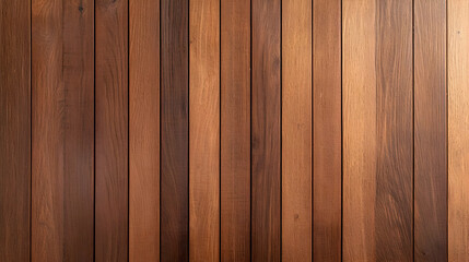 Obraz premium Full Frame Shot Of Vertical Brown Wooden Planks Background With Rich Texture And Natural Grain In Warm Lighting