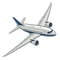 Fototapeta premium Commercial Airplane Illustration, Airline, Flight