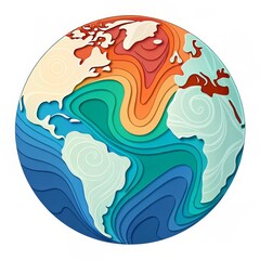 Colorful Layered Earth Globe, Maps, Geography