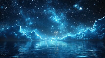 Starry night over a tranquil sea