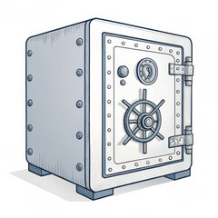 Cartoon Bank Vault Secure Storage, Cartoon, Safe