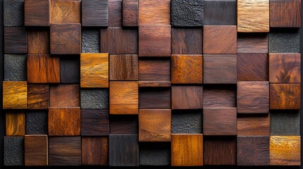 Wood Block Wall Pattern Background