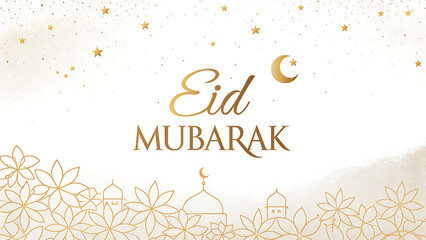 Obraz premium a clean and sophisticated- Eid Mubarak typograph