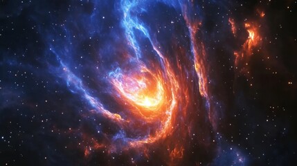 Naklejka premium Beautiful Swirling Galaxy with Vibrant Colors and Stars