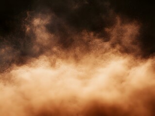 Fototapeta premium Atmospheric Drama: An abstract and evocative image capturing the ethereal beauty and dynamic movement of smoke and dust particles in the sky, painted in shades of brown.