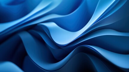 Obraz premium Blue Abstract Wave Pattern with Smooth Curves and Gentle Flowing Lines