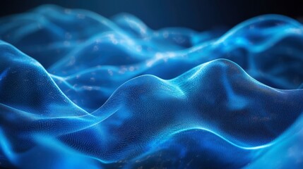 Obraz premium Abstract Blue Waves with Light Reflections and Texture Patterns