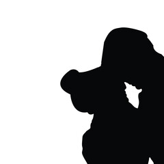 Silhouette of a romantic couple for Valentine's Day







