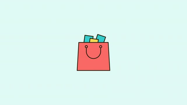 simple shopping bag with contents animation design