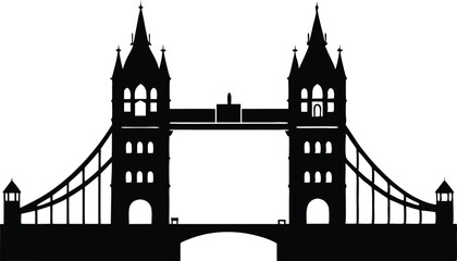 London tower bridge silhouette,bridge clip art,London tower bridge vector art
