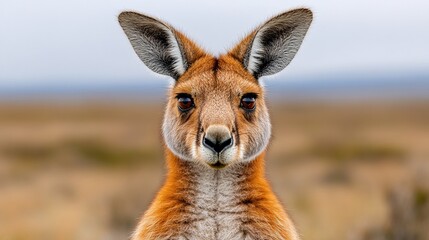 stunning close-up of a realistic kangaroo in natural habitat