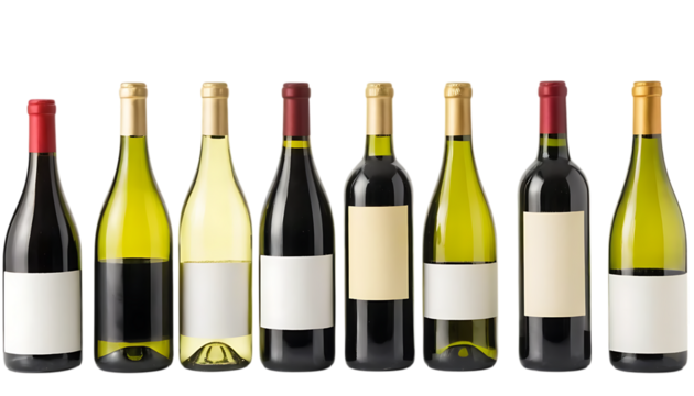 Assorted wine bottles png 
