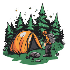 Solo Wilderness: Peaceful Night Under the Pines