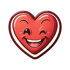 Vector Red smiley emoticon hearts 