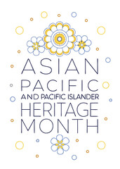 Obraz premium Asian Pacific and Pacific Islander Heritage Month, Modern abstract floral background. Vector illustration white background text
