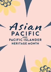 Asian Pacific and Pacific Islander Heritage Month, Modern abstract floral background. Vector illustration pink floral