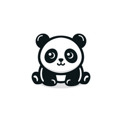 Cute black and white panda head with a black and white face designs Vectors