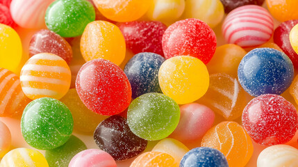 Assorted Colorful Candies Displayed In A Close Up View Showcasing Variety Texture And Sweetness