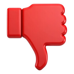 Red thumbs down icon representing dislike or disapproval