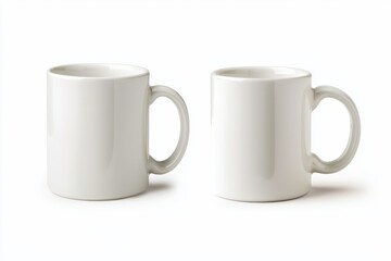 Classic ceramic coffee mug design from front and back