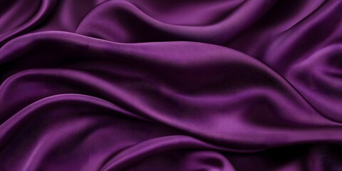 Fototapeta premium Luxury Purple Silk: Draped in luxurious, deep purple, the smooth silk fabric displays elegant folds, perfect for fashion, design and texture