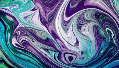 Obraz premium Ethereal symphony: abstract flow in purple and teal