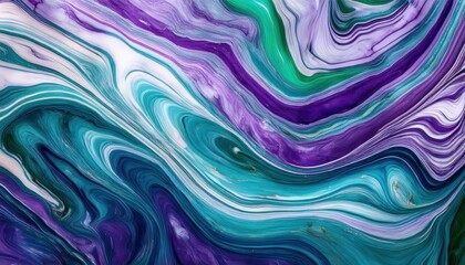 Ethereal symphony: abstract flow in purple and teal