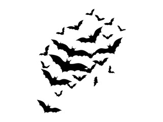 Halloween Bats Swarm Svg Silhouette