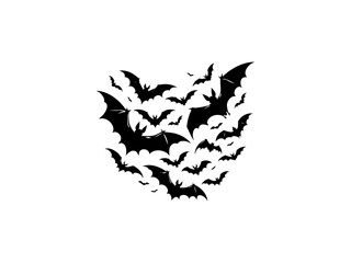 Halloween Bats Swarm Svg Silhouette