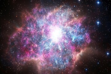 Fototapeta premium Colorful Cosmic Nebula with Stars and Gas Clouds in Space