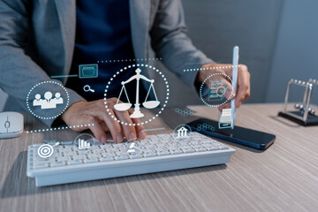 Concept of justice and law. judicial experts on the law and the legal system.