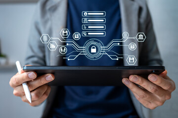 cybersecurity and protection of personal, banking and family data. software or app that protects all mobile devices and computers