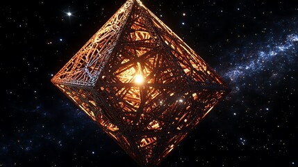 Intricate Geometric Structure Floating in the Vast Outer Space