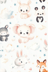 Fototapeta premium Adorable Animal-Themed Patterns