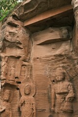 Obraz premium traditional Buddhist stone carvings in Anyue，Sichuan