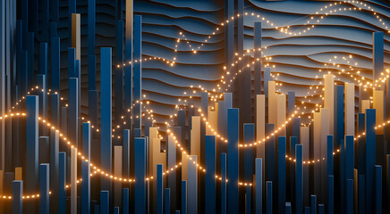 Abstract Data Analytics and Market Trends Visualization. abstract blue background