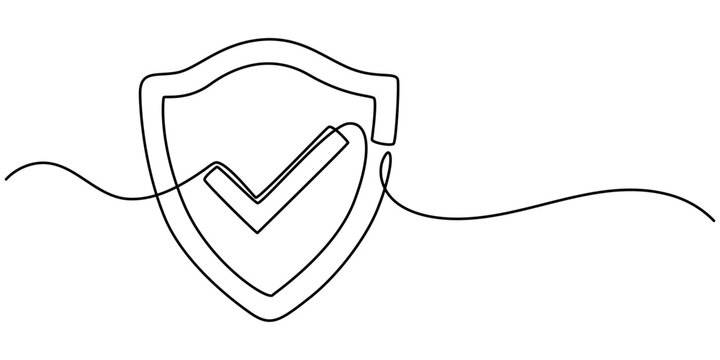 recommend clip art: Continuous line drawing of padlock. Closed lock. One line drawing. Single line art. Vector illustration, Shield, Protection, Security Continuous Line, Lock continuous one line drawing of Isolated. 