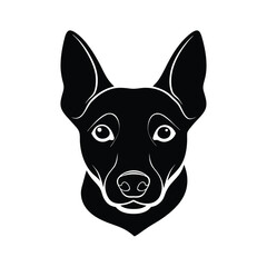 Cute lancashire heeler head silhouette vector design