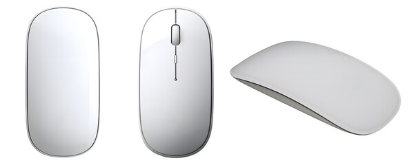 Slim pc wireless mouse white Isolated
