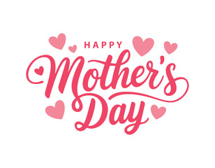 happy mother's day greeting card featuring elegant typography and pink heart accents. perfect for expressing love and appreciation for mothers in a heartfelt and stylish way.