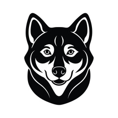 Cute shikoku head silhouette vector deign